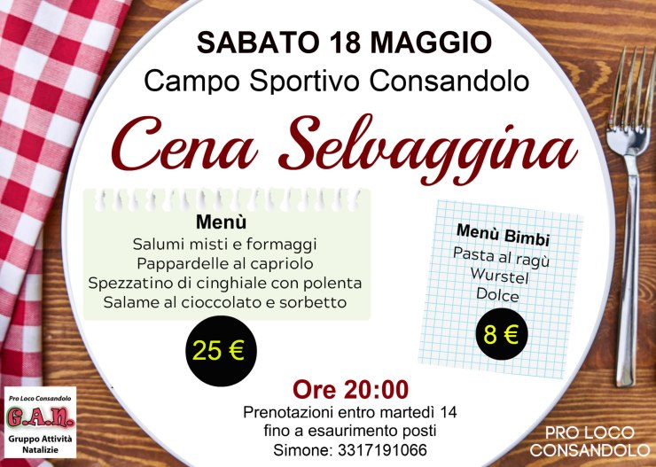 cena selvaggina
